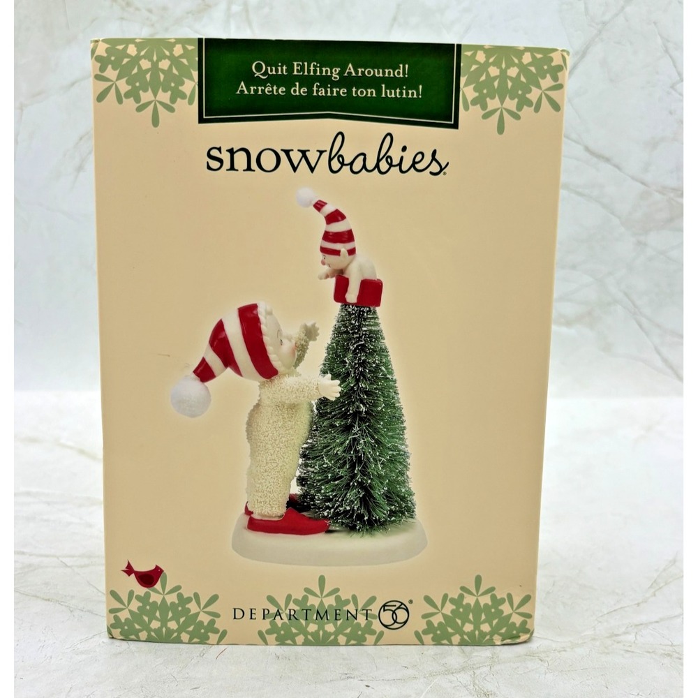 Department 56 Enesco Snowbabies Quit Elfing Around Bisque Porcelain Figurine NIB